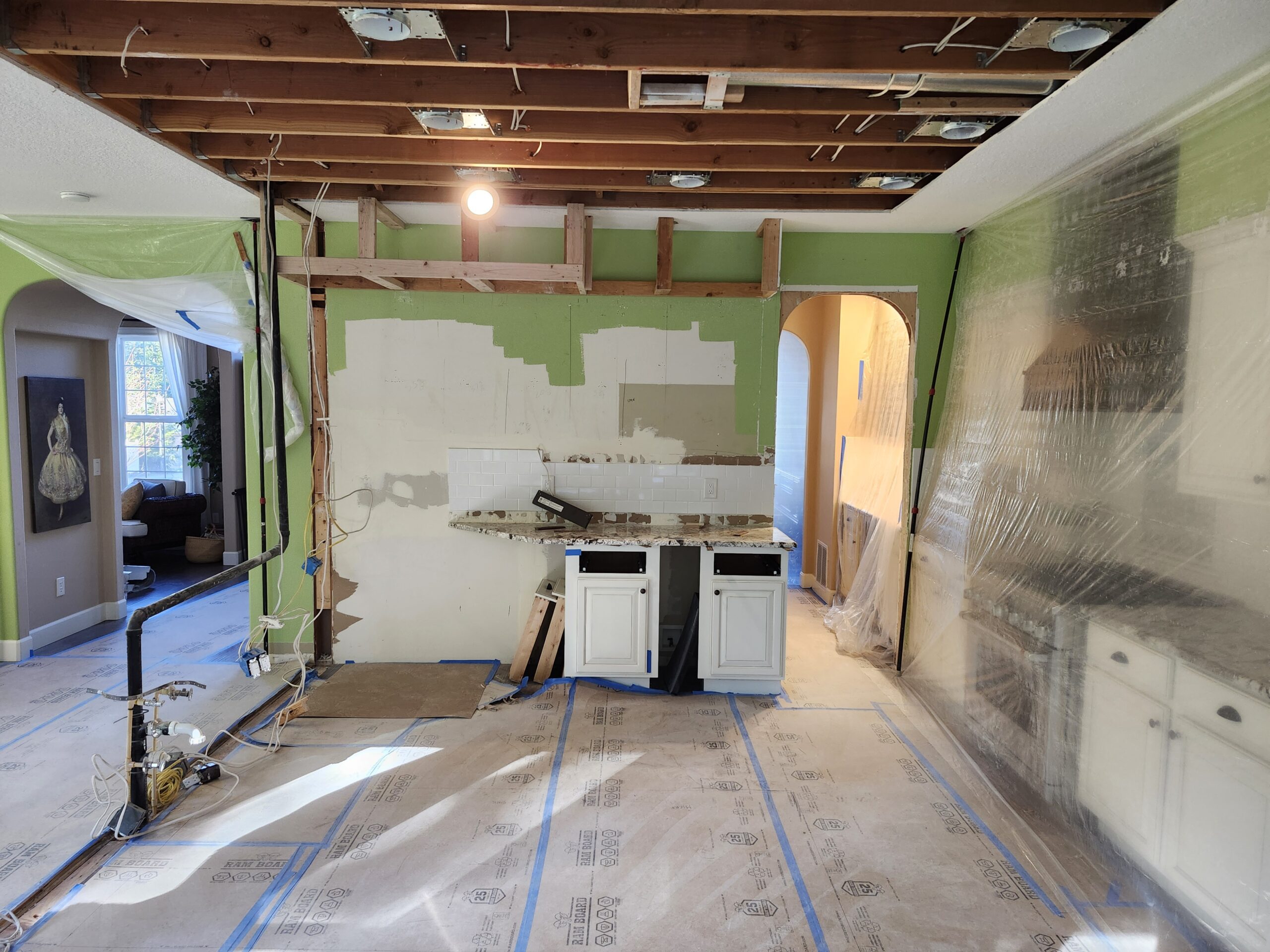 Demo of Kitchen with Removal of Dividing Wall