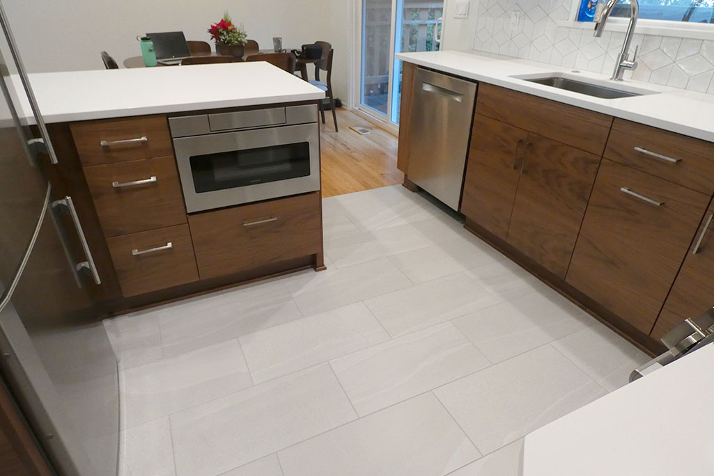 SW Portland Kitchen Remodel with Tile Floor and Quartz Countertops SW Portland Kitchen Remodel with Tile Floor and Quartz Countertops
