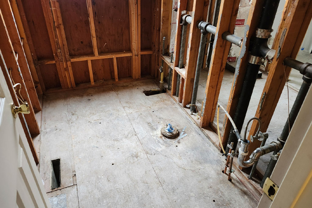 During Bathroom Remodel Before Tub Installed During Bathroom Remodel Before Tub Installed