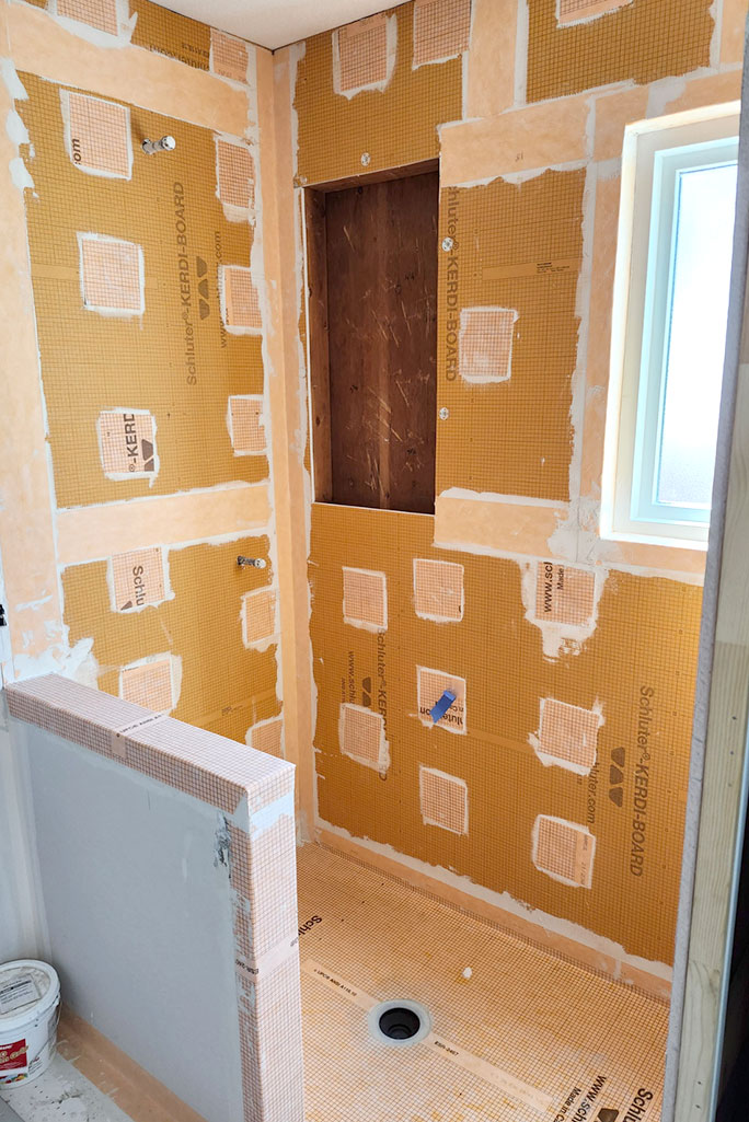 During Master Bathroom without any tiling During Master Bathroom without any tiling