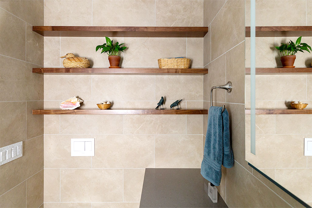 Master Bathroom Remodel with Floating Shelves Master Bathroom Remodel with Floating Shelves