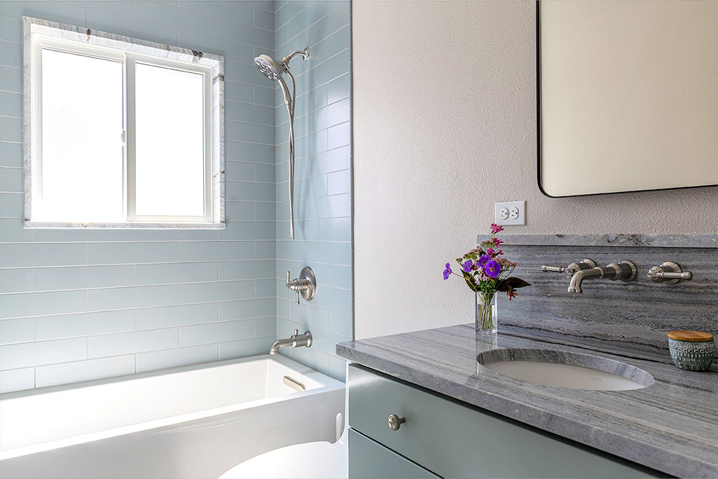 Tigard Guest Bathroom Remodel with Wall Mounted Lavatory Faucet Tigard Guest Bathroom Remodel with Wall Mounted Lavatory Faucet