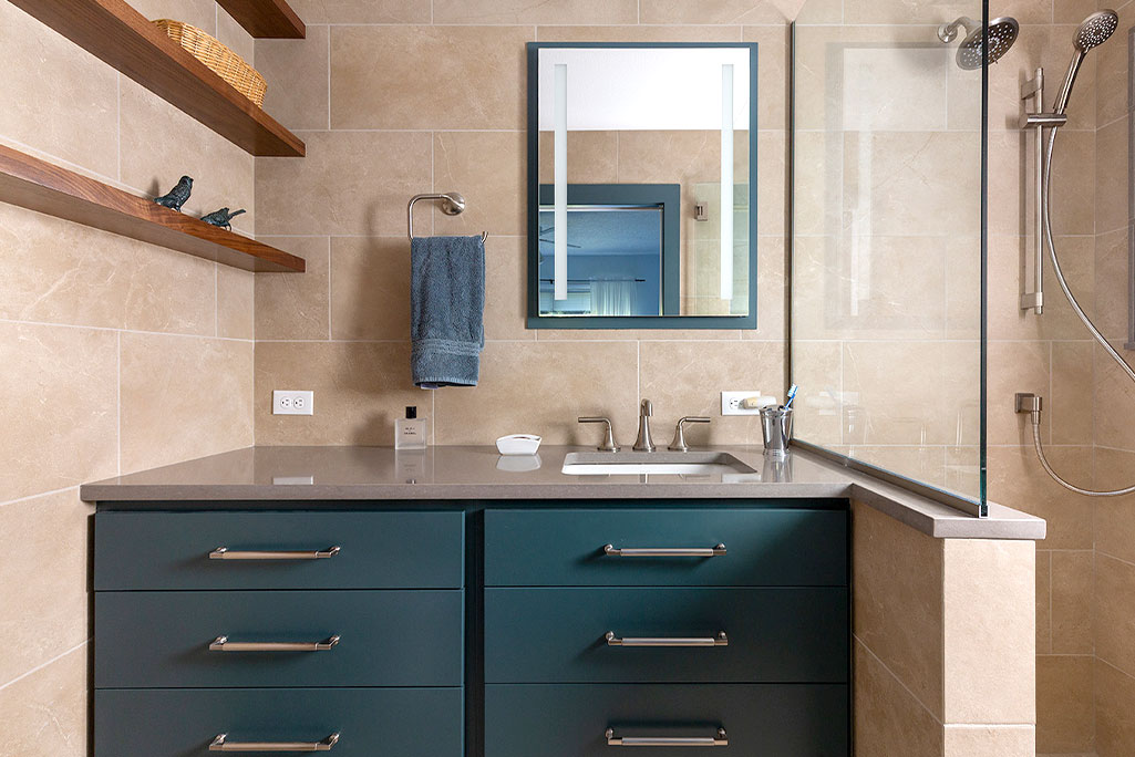 Tigard master bathroom remodel as part of a two-bathroom renovation